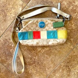 Crossbody authentic Coach color block purse